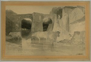 الجسر والأبقار ، 1803-04 (قلم رصاص مبلل بالورق) بواسطة جون سيل كوتمان
