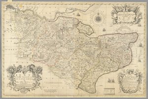 كينت ، تم مسحه وتحديده فعليًا بواسطة جون سيلر ، حوالي عام 1680 (نقش)