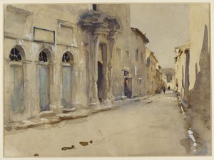 شارع في إسبانيا (ألوان مائية فوق الجرافيت مع لمسات من لون الجسم) بواسطة جون سينغر سارجنت