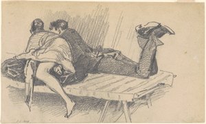 زوجان على سرير نقال ، ج. 1874-1877. بواسطة جون سينغر سارجنت