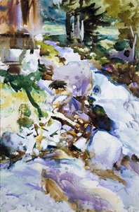Rushing Brook ، c.1904-11 (مرحاض ، غواش ، وجرافيت على ورق منسوج من البيض) بواسطة جون سينغر سارجنت