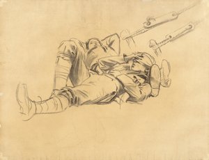 دراسة للغاز ، 1918-919 (فحم وجرافيت على ورق مقوى) بواسطة جون سينغر سارجنت