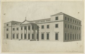 قاعة تشيلنجتون: رسم بالقلم الجاف والغسيل ، و [؟ 1780s] بواسطة جون سوان