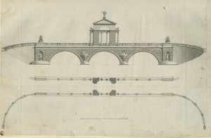 تشيلنجتون بارك - الجسر المقترح: رسم بني داكن ، بدون تاريخ [1789] (طباعة) بواسطة جون سوان