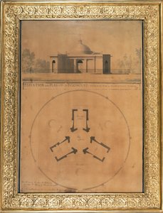 الارتفاع وخطة بيت الكلب ، 1779 (قلم وحبر ومرحاض على ورق) بواسطة جون سوان