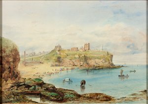 Tynemouth من Prior&39;s Haven كما ظهر في عام 1849 (لون الجسم ، قلم رصاص ومرحاض على الورق)
