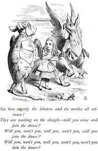 أليس و Mock Turtle و Gryphon من Alice