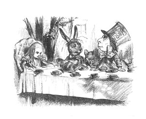 أليس في حفل شاي Mad Hatters ، 1889 بواسطة جون تينيل