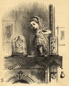 Alice in the Looking Glass House ، رسم توضيحي من "عبر المرآة" بقلم لويس كارول (1832-1898) نشر لأول مرة عام 1871 بواسطة جون تينيل