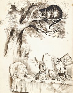 مشهد من حفلة شاي Mad Hatter ، حوالي 1865 بواسطة جون تينيل