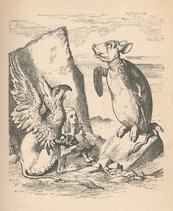 السلحفاة الوهمية ، The Gryphon and Alice ، 1889 بواسطة جون تينيل