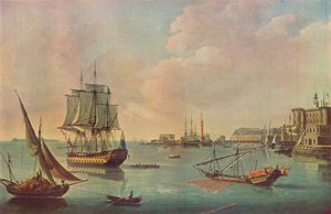 الرجال الإنجليز o الحرب في ميناء مالطا في ميناء مالطا ، c1805 بواسطة جون توماس سيريس