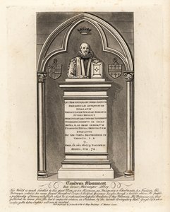 نصب تذكاري قبر للآثار الإليزابيثي والمبشر ويليام كامديم ، توفي عام 1623 ، في ركن الشعراء ، دير وستمنستر