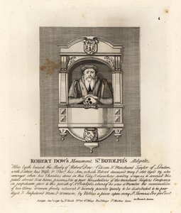 نصب تذكاري للتاجر تايلور وفاعل الخير روبرت داو في St Botolph’s ، Adgate بواسطة جون توماس سميث