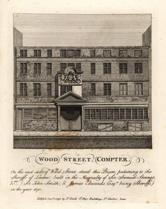 Wood Street Compter ، سجن مملوك من قبل عمدة لندن ، تم بناؤه في عمدة السير صموئيل سترينج في عام 1670 بواسطة جون توماس سميث