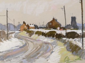 المناظر الطبيعية في فصل الشتاء (الباستيل) بواسطة جون توكي