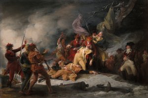 وفاة الجنرال مونتغمري في الهجوم على كيبيك ، 31 ديسمبر 1775 بواسطة جون ترمبل
