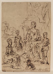 رسم لمجموعة صور عائلية 1730 بواسطة جون فاندربانك