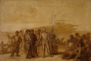 هبوط كولومبوس ، كاليفورنيا. 1840. بواسطة جون فانديرلين