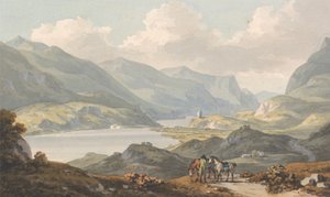 بحيرات Llanberis - من الطريق من Caernarfon إلى Llanberis ، Caernarfonshire بواسطة جون وارويك سميث