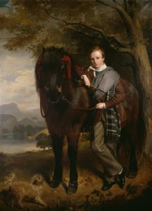 JWGordon ، صورة لصبي مع حصان - لوحة ، 1849