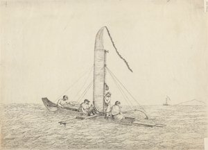 زورق شراع للأثيهي بواسطة John Webber