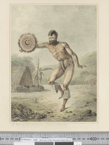 F.36 رجل من جزر ساندويتش ، يرقص ، حوالي 1773 - 84 (ألوان مائية) بواسطة John Webber