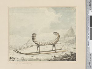F.40 A Sledge of Kamtschatka، c.1783-84 (ألوان مائية) بواسطة جون ويبر