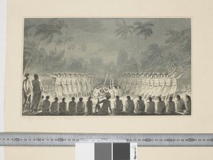 F.5 رقصة ليلية للرجال ، في Hapaee ، حوالي 1773-84 (ألوان مائية) بواسطة جون ويبر