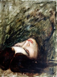 رأس Orpheus - رسم ، 1899-1900 (زيت على متن) بواسطة جون وليام ووترهاوس