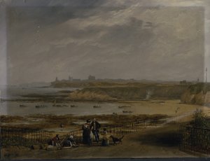 Cullercoats looking towards Tynemouth - Ebb tide بواسطة جون ويلسون كارمايكل