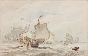 Off Hartlepool (قلم رصاص وألوان مائية على ورق) بواسطة جون ويلسون كارمايكل
