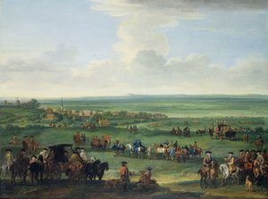 جورج الأول (1660-1727) في نيوماركت ، 4 أو 5 أكتوبر 1717 ، حوالي 1717 (زيت على قماش) بواسطة جون ووتون