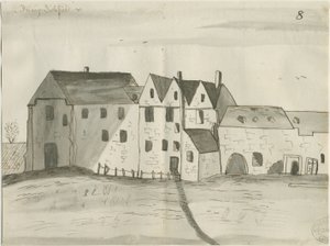 Lichfield - Greyfriars: الرسم بالقلم الجاف والغسيل ، بدون تاريخ [1784] (رسم)