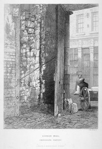 Cripplegate Postern ، في باحة كنيسة St Giles بدون Cripplegate ، وول لندن ، لندن ، 1851. بواسطة جون ويكهام آرتشر