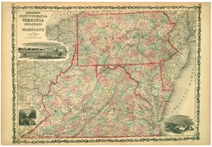 جامعة فيرجينيا ، Dismal Swamp ، ومدينة بالتيمور. اللوحات 29-30. التضاريس موضحة بالتظليل. بواسطة جونسون وبراوننج