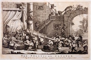 The Clyster السياسي ، مطبوع بقلم ويليام هوغارث ، 1757 بواسطة جوناثان سويفت