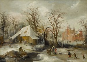 منظر طبيعي شتوي ، حوالي 1625-1630 (زيت على قماش)