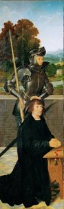 الفن الهولندي المبكر: القديس جورج والمتبرع (المذبح المجنح ، اللوحة اليسرى) par Cleve ، Joos van (حوالي 1485-1540) ، حوالي 1530. زيت على خشب ، 94.5x30. متحف تاريخ الفن ، فيين بواسطة جوس فان كليف