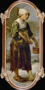 فتاة متسولة (لوحة على قماش)