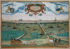 كامبين ، من "مدن العالم" بقلم جورج براون (1541-1622) وفرانس هوغنبرغ (1535-90) ، حوالي 1572 (نقش ملون) بواسطة جوريس (بعد) هوفناجل
