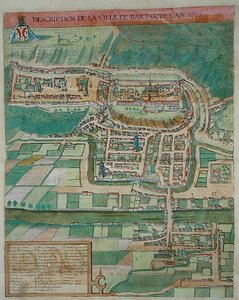 خريطة بار ، من "Civitates Orbis Terrarum" بقلم جورج براون (1541-1622) وفرانس هوغنبرغ ، حوالي 1572 (نقش ملون) بواسطة جوريس (بعد) هوفناجل