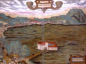 خريطة جموندين ، من "Civitates Orbis Terrarum" بقلم جورج براون (1541-1622) وفرانس هوغنبرغ (1535-90) 1594 (نقش ملون)