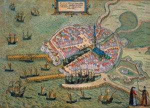 خريطة Flissinga ، من "Civitates Orbis Terrarum" لجورج براون (1541-1622) و فرانس هوجينبرغ (1535-90) c.1572-1617