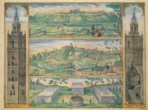 خريطة إشبيلية من "العالم" بقلم براون (1541-1622) وفرانز هوغنبرغ (1535-90) ، 1565