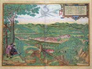خريطة لينز ، من "العالم" التي كتبها براون (1541-1622) وفرانز هوغنبرغ (1535-90) 1594