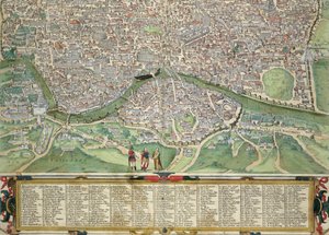 خريطة روما ، من "Civitates Orbis Terrarum" لجورج براون (1541-1622) و فرانس هوجنبرج (1535-90) c.1572-1617 (انظر 138955)