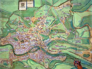 خريطة كامبريدج ، من "العالم" التي كتبها براون (1541-1622) وفرانز هوغنبرغ (1535-90) ، 1570