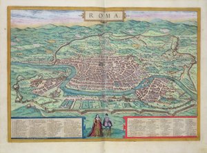 خريطة كامبريدج ، من "العالم" التي كتبها براون (1541-1622) وفرانز هوغنبرغ (1535-90) ، ج .1572