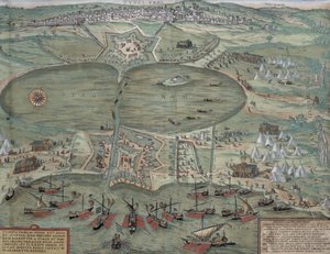 خريطة موسكو ، من "العالم" بقلم براون (1541-1622) وفرانز هوغنبرغ (1535-90) ، 1574